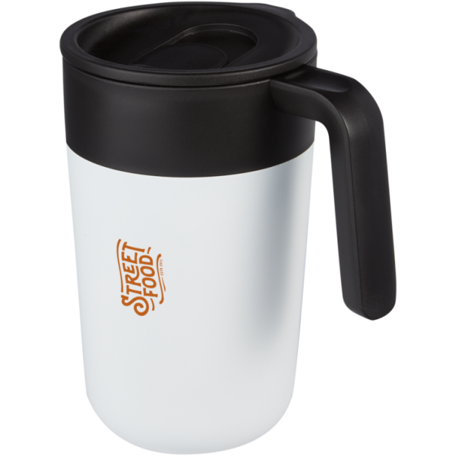 Mug personnalisé en inox et PP recyclé Nordia 400 ml 