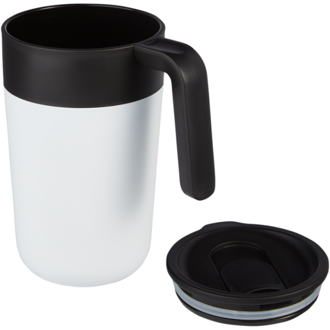 Mug personnalisé en inox et PP recyclé Nordia 400 ml 