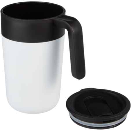 Mug personnalisé en inox et PP recyclé Nordia 400 ml 