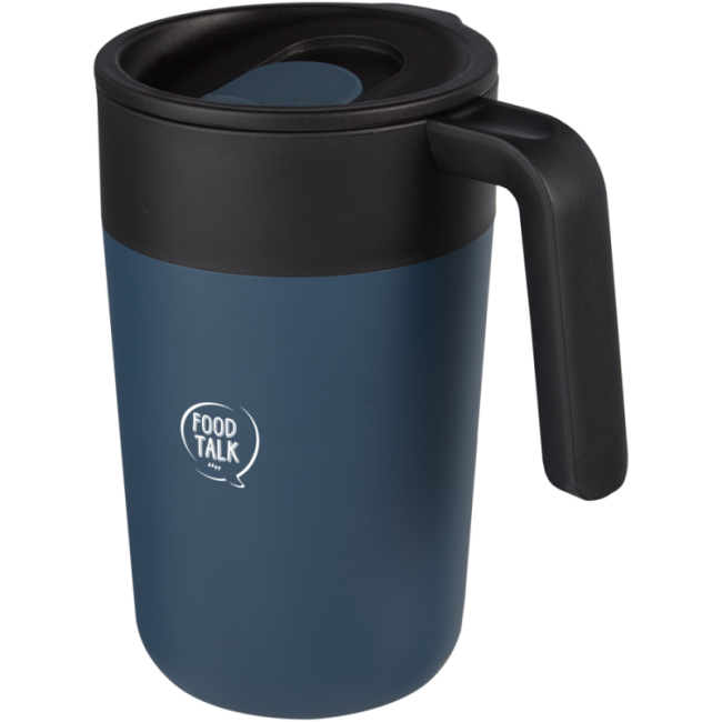 Mug personnalisé en inox et PP recyclé Nordia 400 ml 