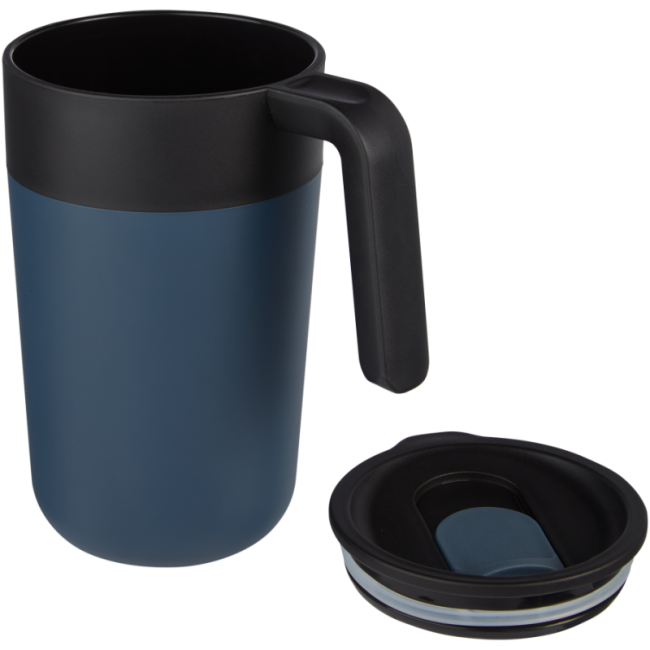 Mug personnalisé en inox et PP recyclé Nordia 400 ml 
