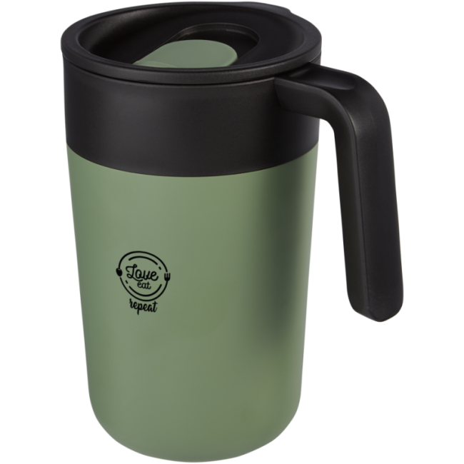Mug personnalisé en inox et PP recyclé Nordia 400 ml 