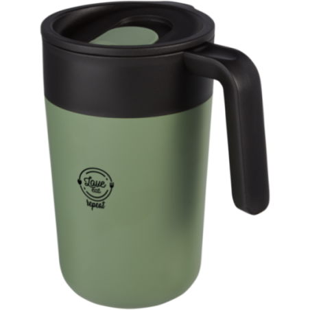 Mug personnalisé en inox et PP recyclé Nordia 400 ml 