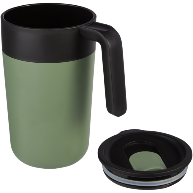 Mug personnalisé en inox et PP recyclé Nordia 400 ml 