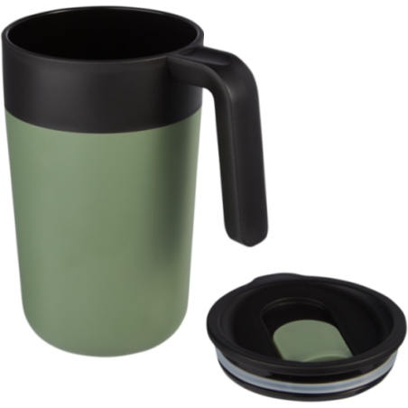 Mug personnalisé en inox et PP recyclé Nordia 400 ml 