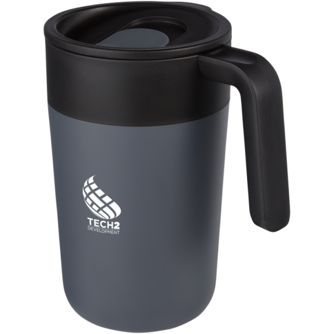 Mug personnalisé en inox et PP recyclé Nordia 400 ml 