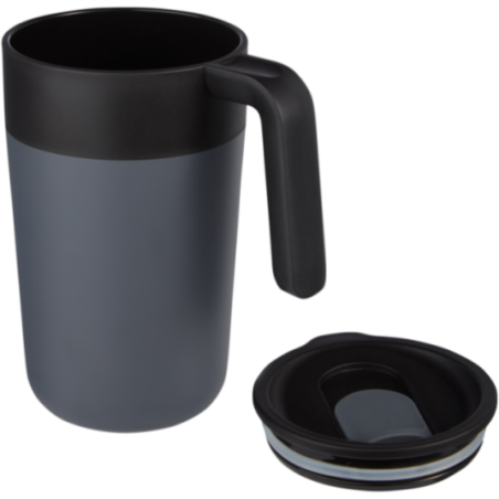 Mug personnalisé en inox et PP recyclé Nordia 400 ml 