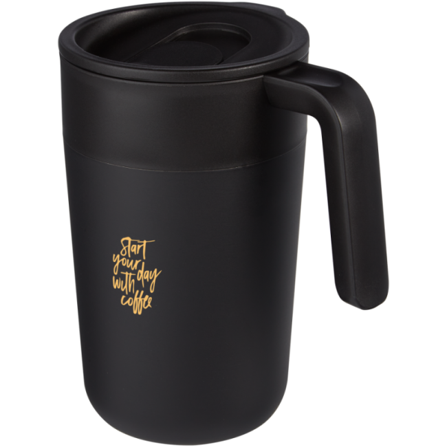 Mug personnalisé en inox et PP recyclé Nordia 400 ml 