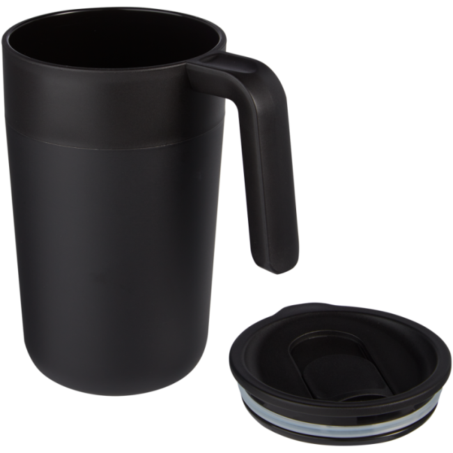 Mug personnalisé en inox et PP recyclé Nordia 400 ml 