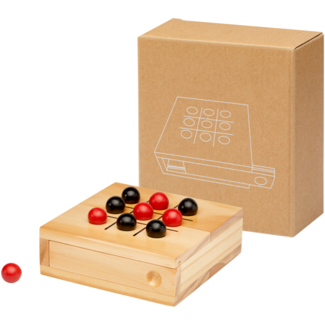 Jeu de morpion personnalisé en bois Strobus 