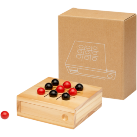 Jeu de morpion personnalisé en bois Strobus 