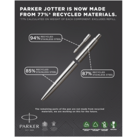 Stylo bille personnalisé à encre noire Jotter Parker 