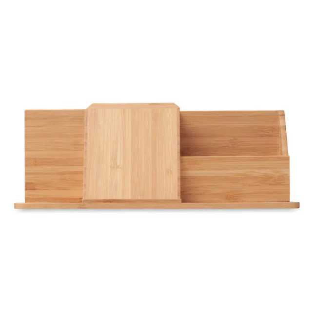 Organisateur de bureau en bambou avec induction Groovy