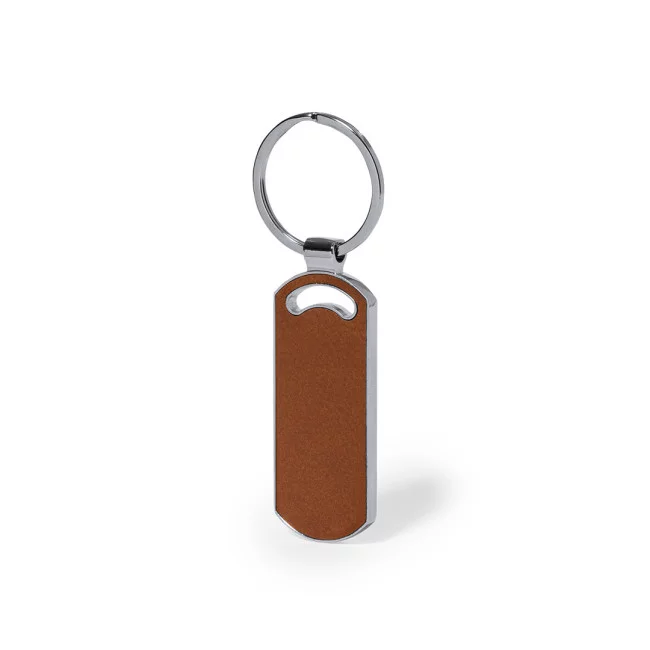 Porte-clés publicitaire en cuir recyclé Fostel 