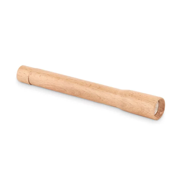 Lampe torche en bois publicitaire Teles