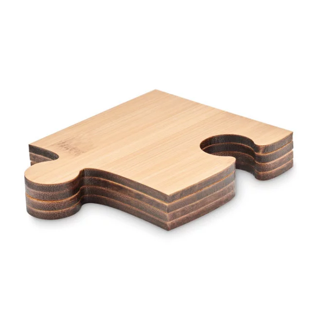 Set de 4 sous-verres publicitaire en bambou Lepy 