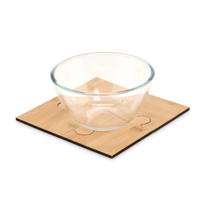 Set de 4 sous-verres publicitaire en bambou Lepy 