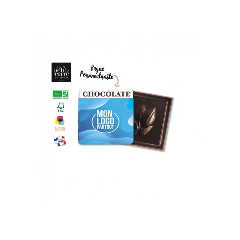 Carré de chocolat personnalisable 4 gr Le petit carré de chocolat - Bague personnalisable
