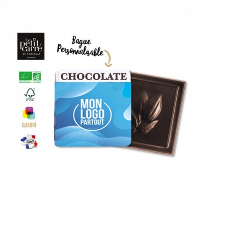 Carré de chocolat personnalisable 4 gr Le petit carré de chocolat - Bague personnalisable