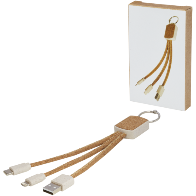 Câble de charge 3-en-1 en paille de blé et liège Bates 