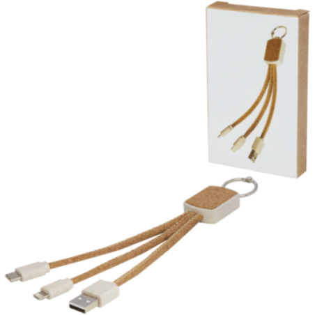 Câble de charge 3-en-1 en paille de blé et liège Bates 