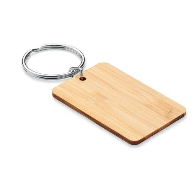 Porte-clés rectangulaire en bambou Angleboo