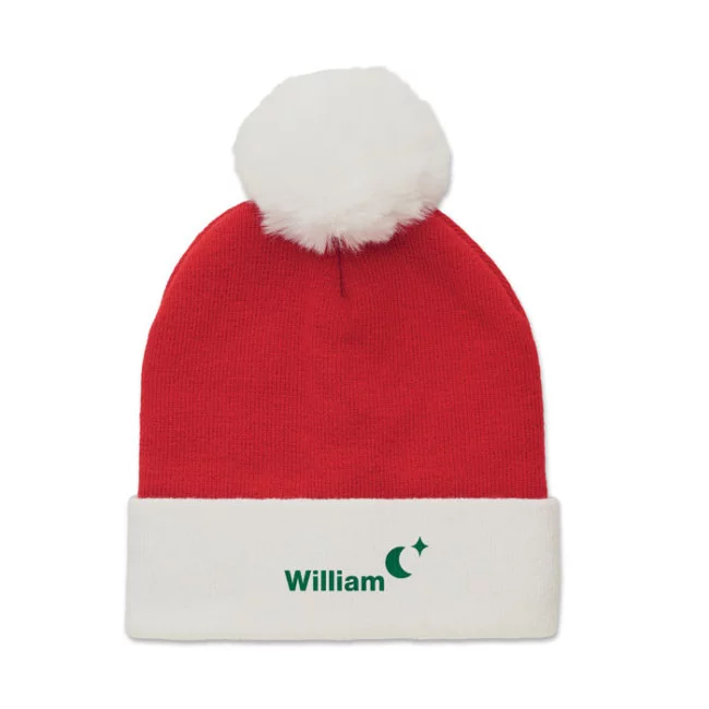 Bonnet de Noël tricoté avec pompon Mensa