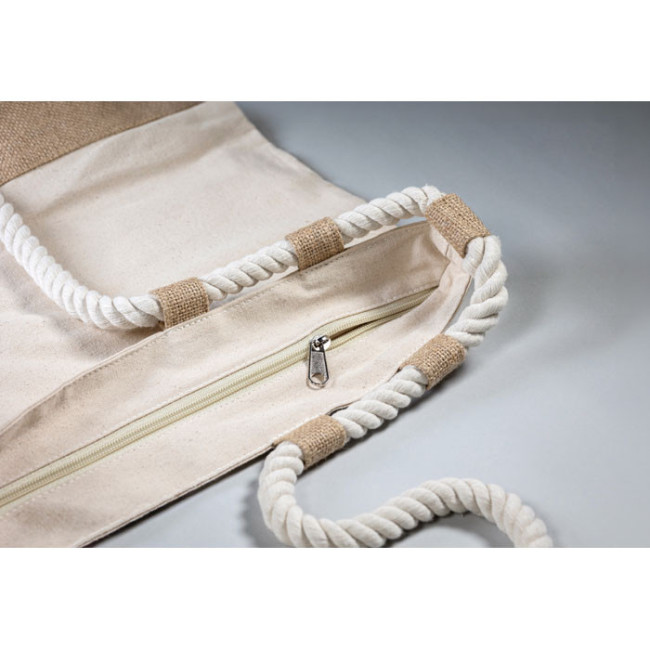 Sac de plage en coton et jute Makenke 