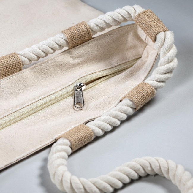 Sac de plage en coton et jute Makenke 