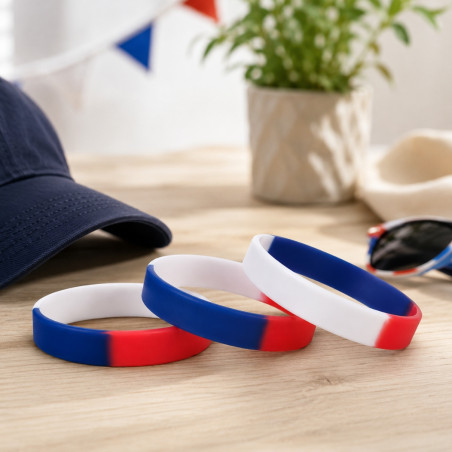 Bracelet événementiel tricolore adulte 