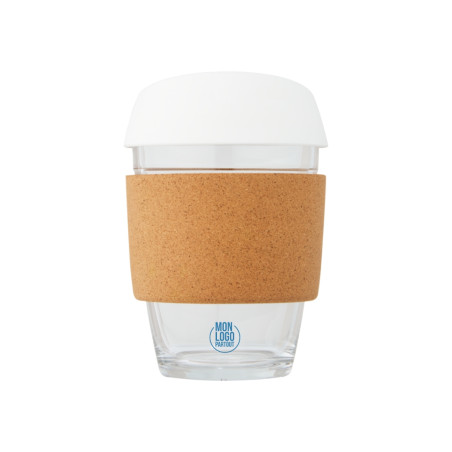 Gobelet en verre avec grip en liège Lidan 360 ml 