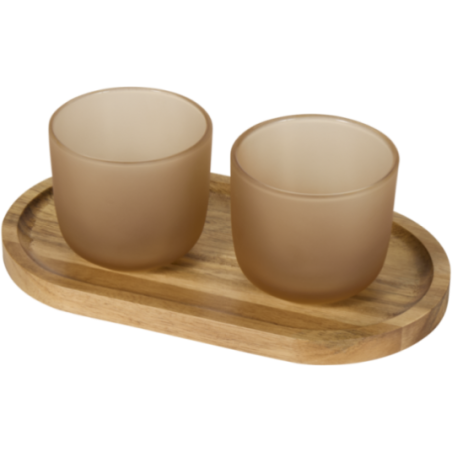 Tasses en verre avec plateau de service Male 