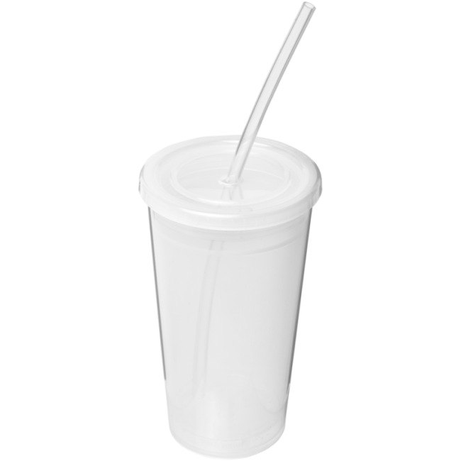 Gobelet avec paille à double paroi Stadium 350 ml 