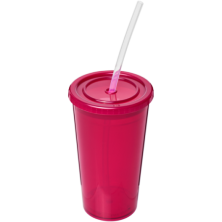 Gobelet avec paille à double paroi Stadium 350 ml 