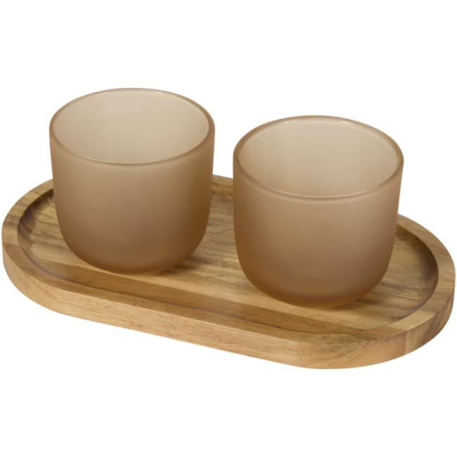 Tasses en verre avec plateau de service Male 