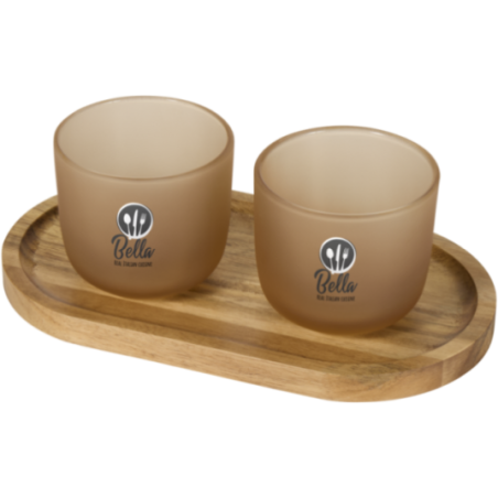 Tasses en verre avec plateau de service Male 