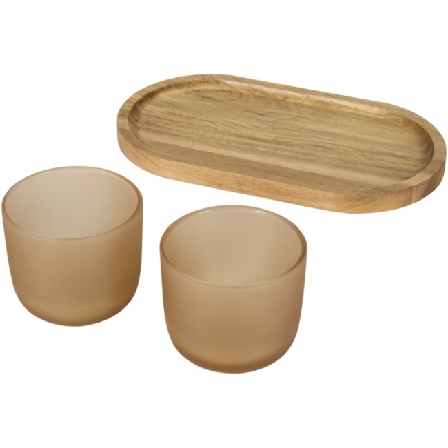 Tasses en verre avec plateau de service Male 