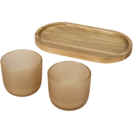 Tasses en verre avec plateau de service Male 