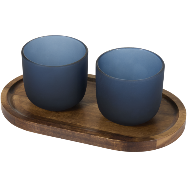 Tasses en verre avec plateau de service Male 