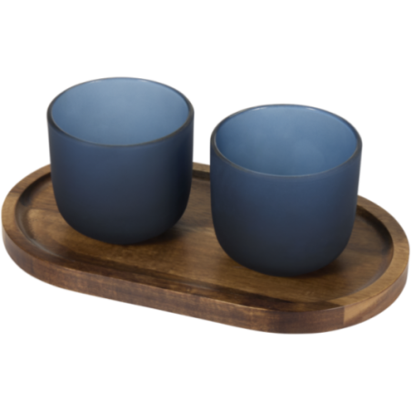 Tasses en verre avec plateau de service Male 