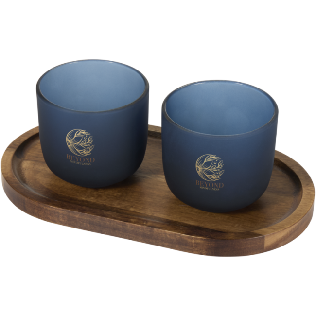 Tasses en verre avec plateau de service Male 
