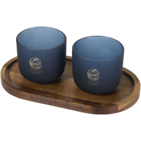 Tasses en verre avec plateau de service Male 