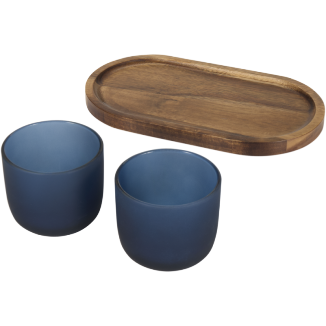 Tasses en verre avec plateau de service Male 