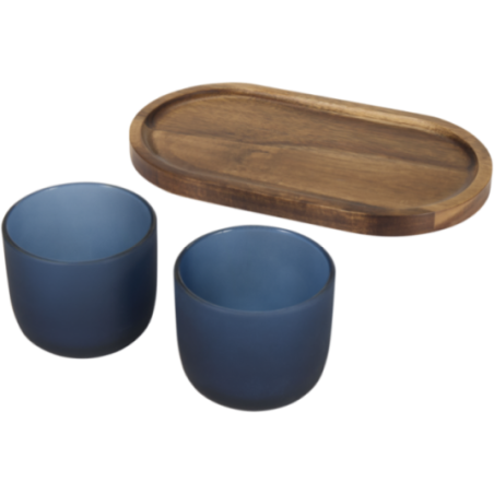 Tasses en verre avec plateau de service Male 