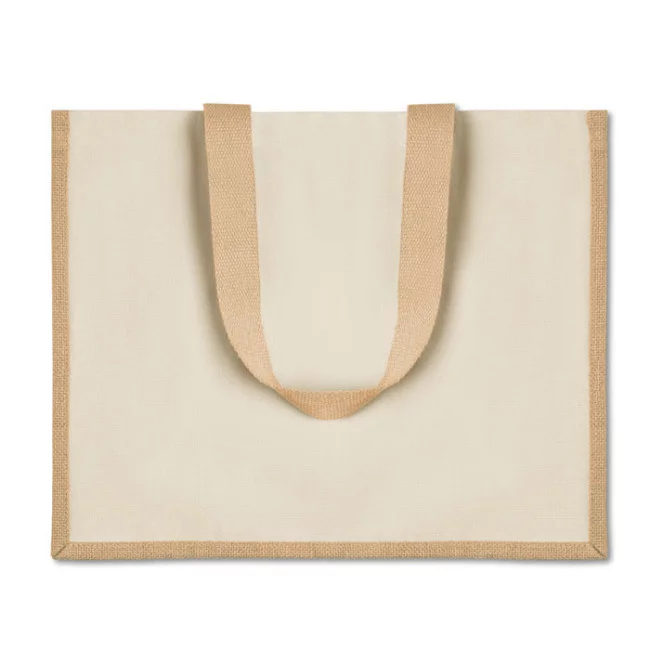 Sac de plage personnalisé en toile et jute Campo de Fiori 