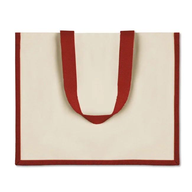 Sac de plage personnalisé en toile et jute Campo de Fiori 