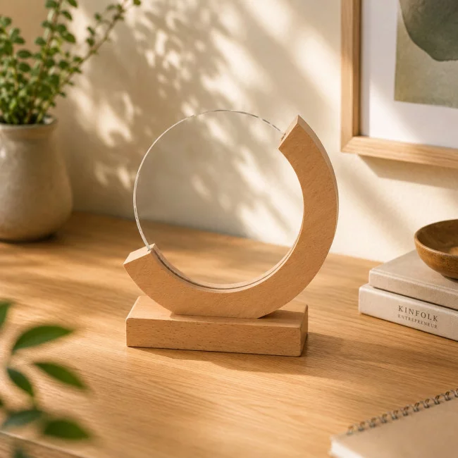 Trophée personnalisable en bois et verre Xiflex 