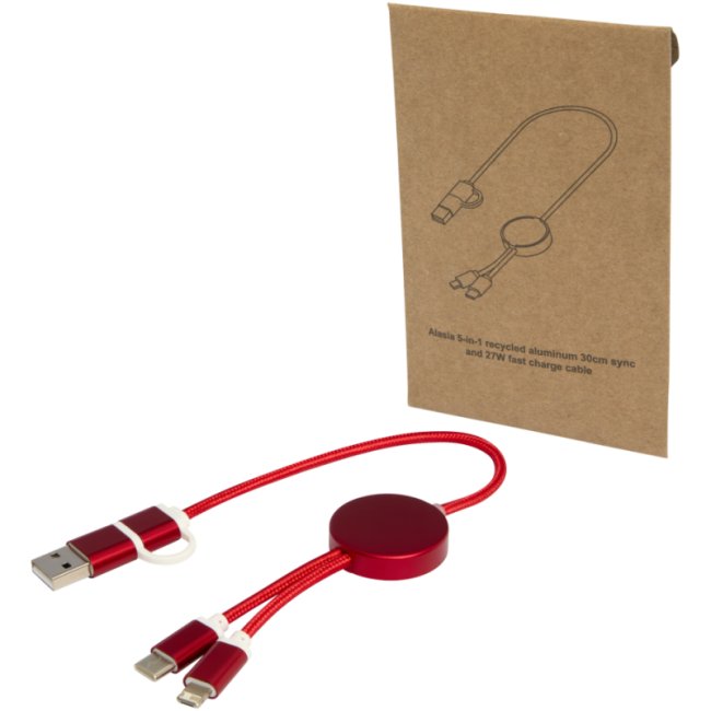 Câble de charge publicitaire 5-en-1 de 30 cm Alasia 