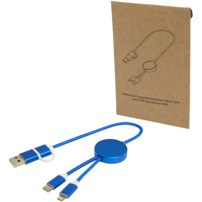 Câble de charge publicitaire 5-en-1 de 30 cm Alasia 