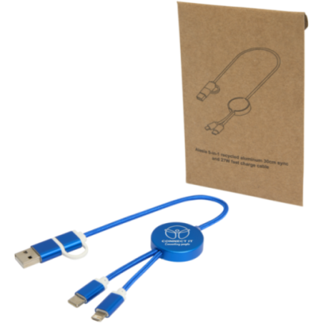 Câble de charge publicitaire 5-en-1 de 30 cm Alasia 